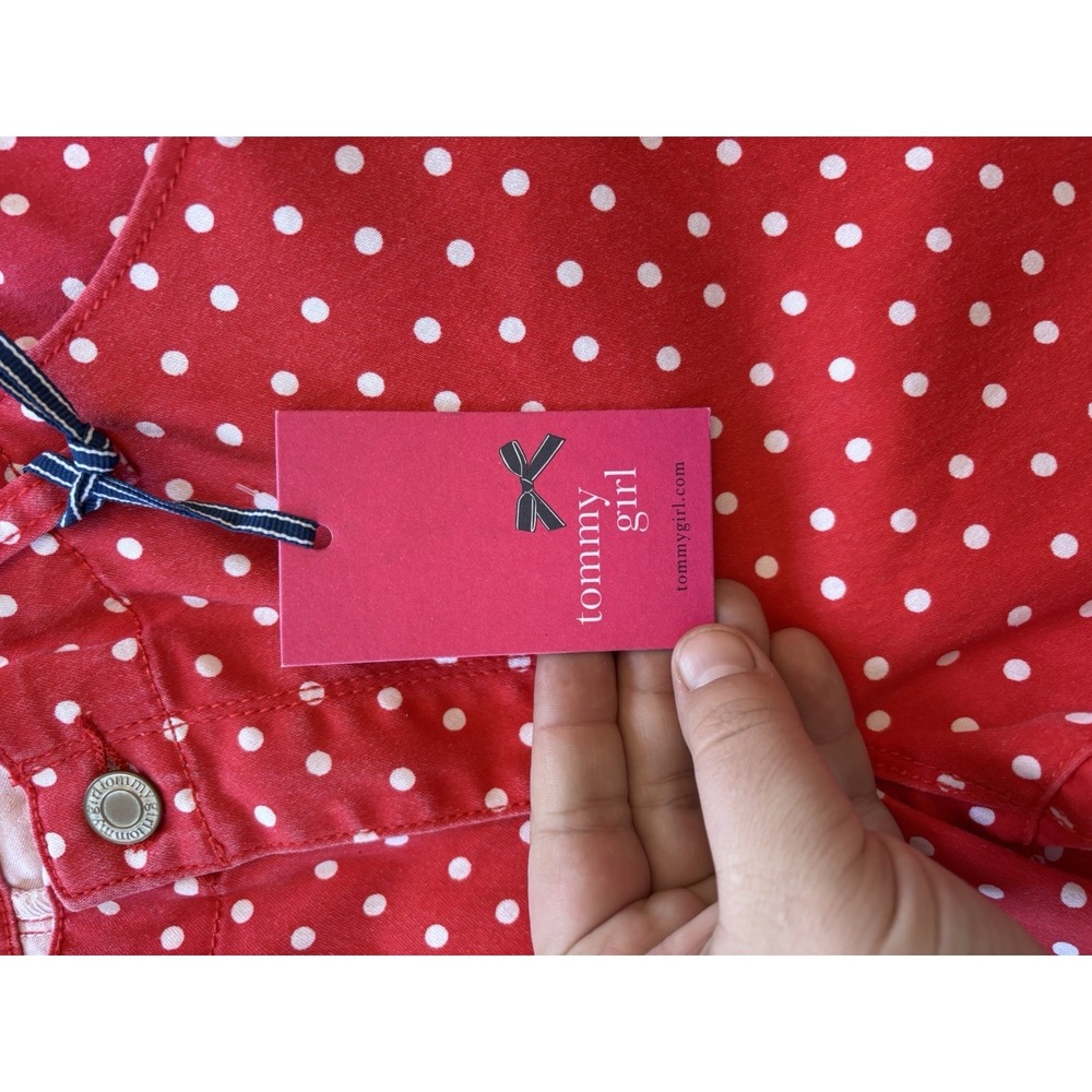 Tommy Girl Red White Polka Dots Skinny Jean Pants Twill Girls Size 11 New! - Picture 3 of 6